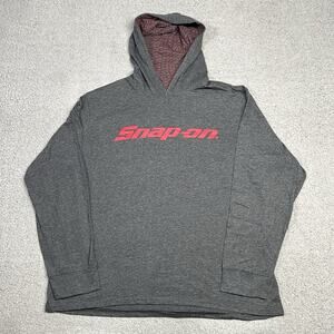 Snap On Hoodie Mens L Gray Pullover Tools Racing Lightweight Logo Sweatshirt